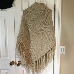 Thick sweater poncho